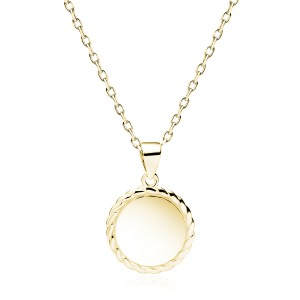 Lantisor argint placat cu aur galben cu bănuț DiAmanti Z2015NG-DIA (Argint 925‰ 3,5 g.)
